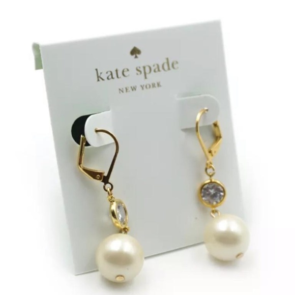 ♠️KATE SPADE ♠️ Bright Ideas Pearl Drop Earrings - Picture 2 of 7